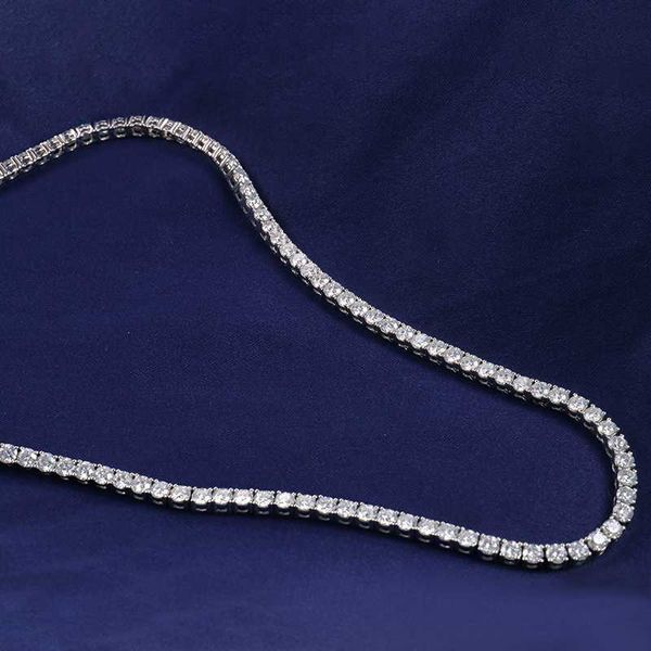 

10k white gold 2mm moissanite tennis chain fashion jewelry vvs moissanite diamond real jewelry for girl, Silver