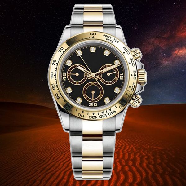 

sports watch mens designer watches automatic mechanical watch 40mm all stainless steel slide buckle strap waterproof watch multi dial lumino, Slivery;brown