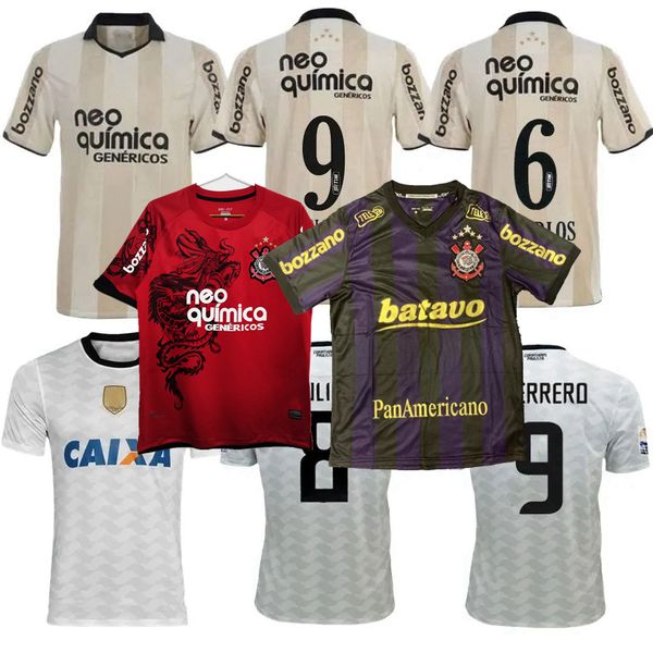 

retro vintage classic soccer jersey 2009 2010 2011 2012 corinthian football paulinho ronaldo guerrero bruno cesar r.carlos camisa corinth 09, Black;yellow