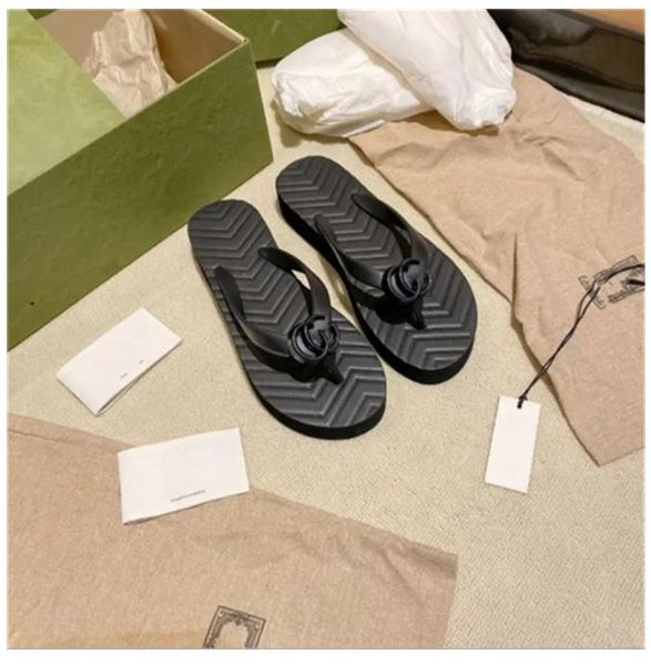 

2023 fashion slippers beach shoes flip flops thick bottom womens green yellow orange navy bule white pink brown summer sport sneaker 35-38-3, Black
