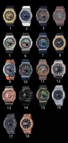 

digital sport quartz watch iced out watch detachable assembled led alloy dial full world time steel band gm oak series, Slivery;golden