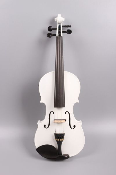 

white 4string electric acoustic violin 4/4 spruce+maple nice tone #ev1