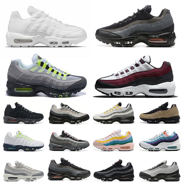 

95 running shoes men women 95s triple black white og neon dark beetroot crystal blue solar red smoke grey fish scales olive mens trainers ou, White;red
