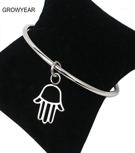 

bangle silver color hand bracelet women charm steel fashion jewelry whole16362046, Black