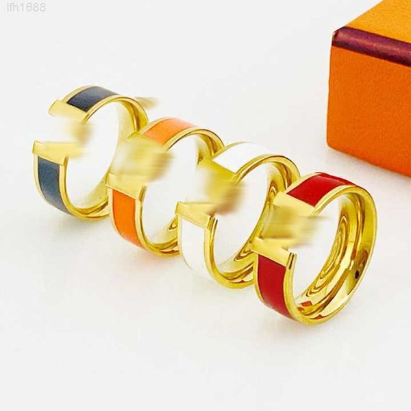 

selling luxury brand h designer jewelry titanium steel finger ring letter h ring, Silver