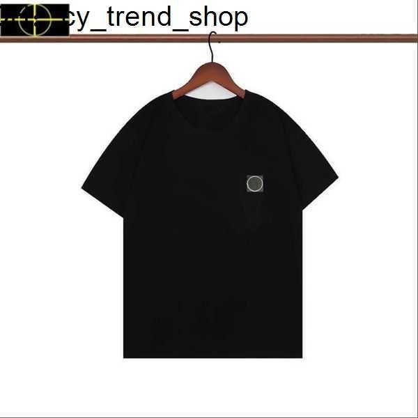 

men's t-shirts plus men polo spring stone 2023 summer new cotton short-sleeved t-shirt round neck loose and women's solid color bo, White;black