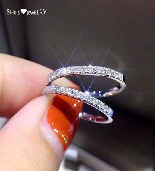 

shipei fashion 100 925 sterling silver created moissanite gemstone wedding band romantic women rings fine jewelry whole2566428
