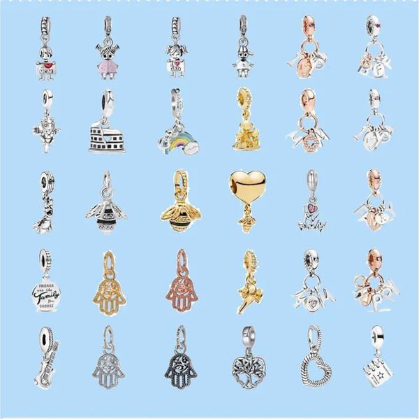 

925 sterling silver charms for pandora jewelry beads new exquisite and warm rose gold perfect family beads, Black