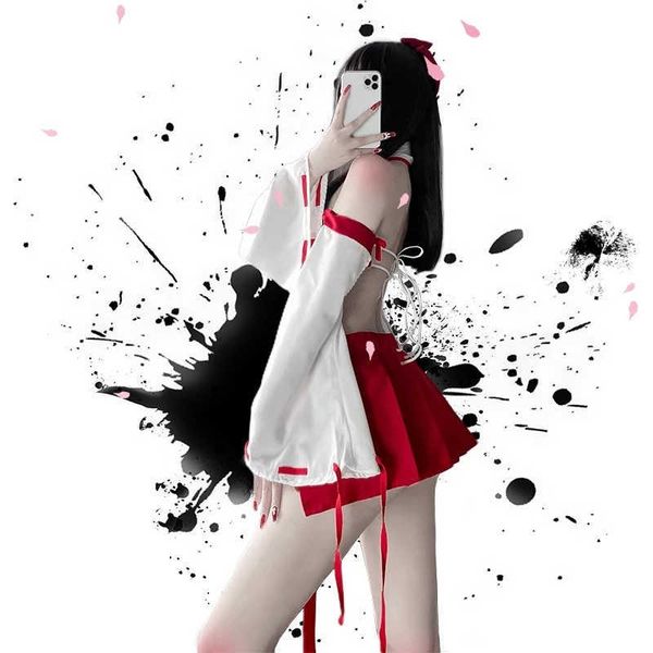 

nxy set anime maid cosplay costumes japanese kimono dress witch uniform suit cute girls heart bikini lingerie 230426, Red;black