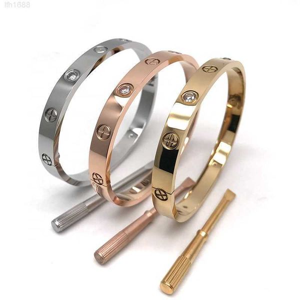 

odian jewelry stainless steel bracelet screwdriver inlaid cz zircon stone bangle bracelet love cross design bangles bracelet, Golden;silver