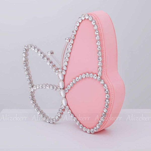 

totes rhinestone butterfly evening clutch bag women designer chic boutique sequin crystal wedding purses chain crossbody bags 230509