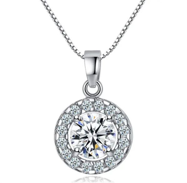 

fashion round sparkling zircon romantic wedding necklace for women, Silver