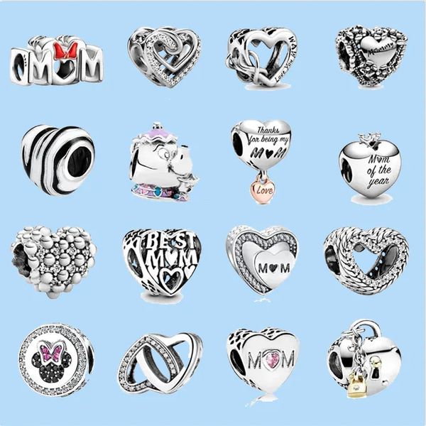 

925 sterling silver charms for pandora jewelry beads mum heart beads bead, Black