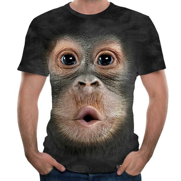 

print kyku gorilla men's short 3d sleeve t-shirt x53i, White;black