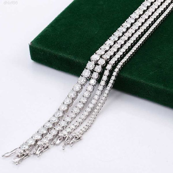 

wholesale hip hop style luxury custom jewelry moissanite diamond iced out tennis diamond bracelet 18k solid gold for men, Silver