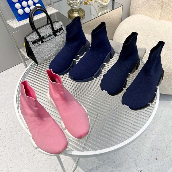 

designer speed 2.0 1.0 socks shoes platform runner sneaker sock shoe master embossed sneakers speeds booties men woman shiny knit trainer 09, Black