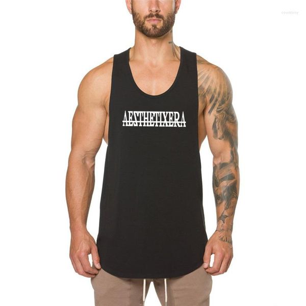 

men' tank brand workout clothing bodybuilding fashion mens vest mesh gym musculation fitness singlets sleeveless sport shirt, White;black