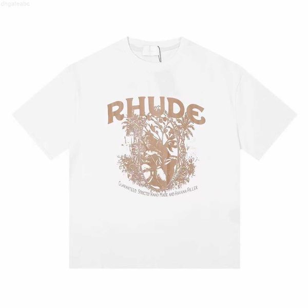 

men's t-shirts mens tshirts rhude woman fashion kith ee polo women graphic ee vintage loose fit gym cotton rendy loos, White;black