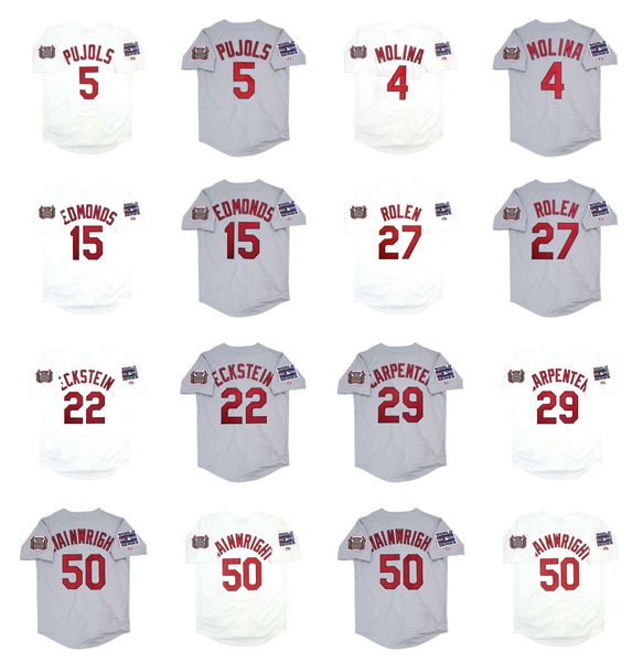 

2006 world series st. cardinal albert pujols baseball jersey yadier molina jim edmonds scott rolen david eckstein chris carpenter adam wainw, Blue;black