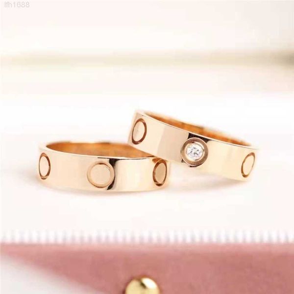 

luxury 316l stainless steel couple love eternal rings gold plated diamond zircon screw designer brand ring, Silver