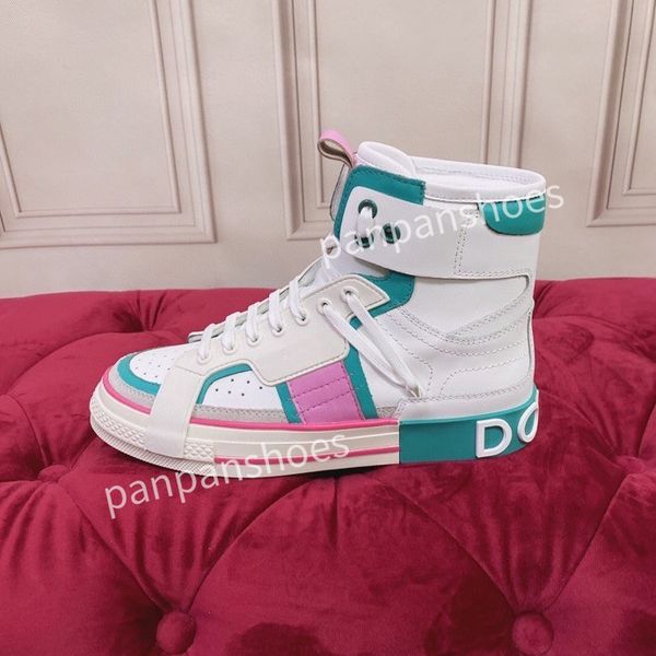 

new fashion casual shoes women mens designer leather lace-up sneakers fashion lady flat running letters shoes platform sneaker, Black