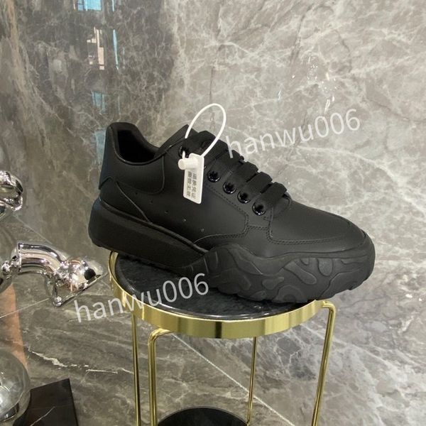 

2023mens quality designer sneaker lace up genuine leather sneakers fashion casual designer sneaker, Black