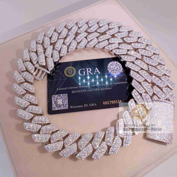 

popular wholesale 925 sterling silver pendants vvs moissanite cuban link chain