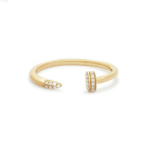 

dubai jewelry 925 sterling silver adjustable pave open nailed ring women