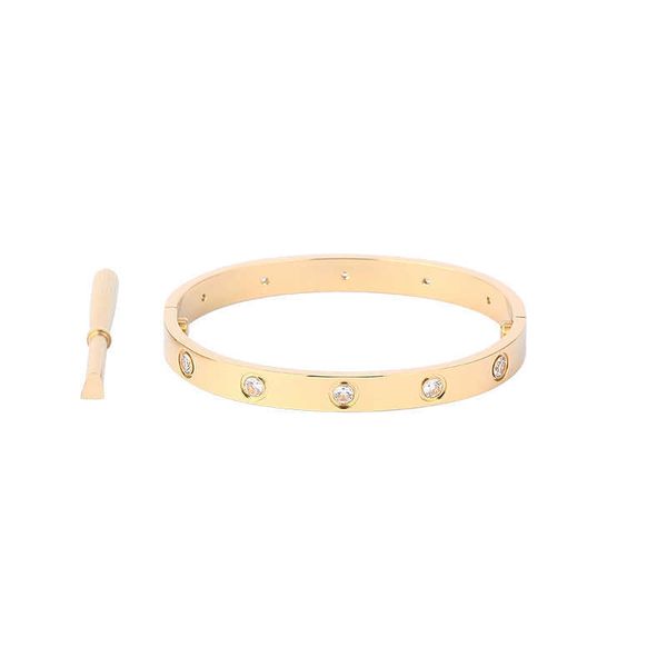 

66scharm bracelets luxury famous brand designers jewelry love bangle with screw screwdriver 316l stainless steel 18k gold plated lovers brac, Golden;silver