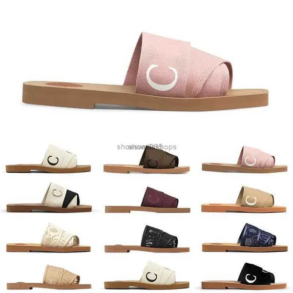 

designer sandals women slippers woody mules slippers canvas cross woven sandals summer outdoor peep toe casual slipper letter stylist shoes, Black