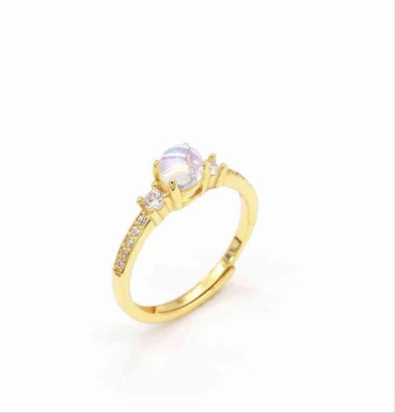 

solitaire ring 925 sier rings moonstone and diamond plated 18ct gold luxury fashion ring for women drop delivery 2021 jewelr dayup8098803, Golden;silver