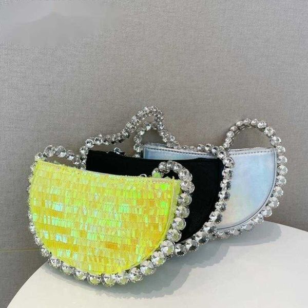 

evening bags luxury designer diamond shoulder underarm bag womens handbags 2023 new contrast rhinestone sequins dinner 230427