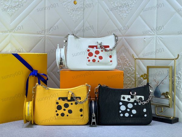 

black white yellow cross body bag chain bag totes designer detachable pumpkin zero wallet pendant luxury shoulder bags