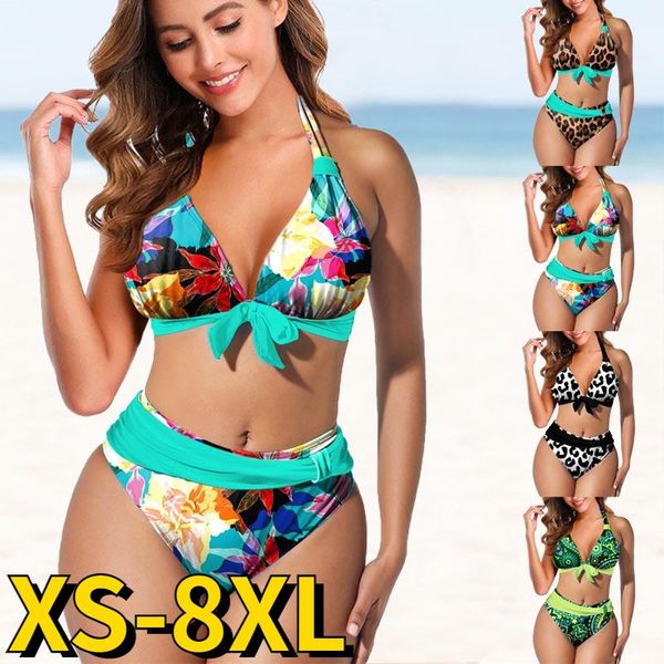 

swimwear 2022 high waist bikini woman swimsuit beach wear swim suit female swimwear printing bathing suit two piece set bikini set, White;black