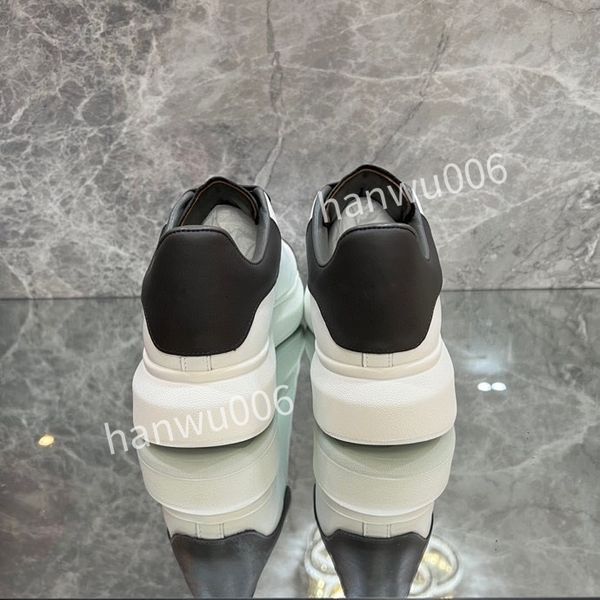 

brand men quality designer sneaker lace up genuine leather sneakers fashion casual designer sneaker2023, Black