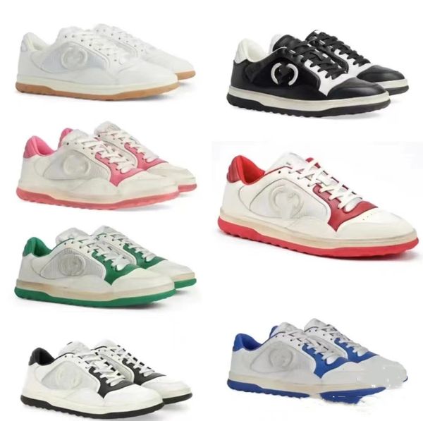 

desinger shoes mac80 sneakers mens women sneaker vintage leather trainers interlocking embroidery trainer flat sneaker couple skateboard sho, Black