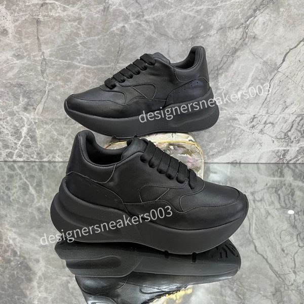 

women mens fashion casual shoes classic dirty shoes mid double height bottom trainers leather glitter golden quality2023, Black