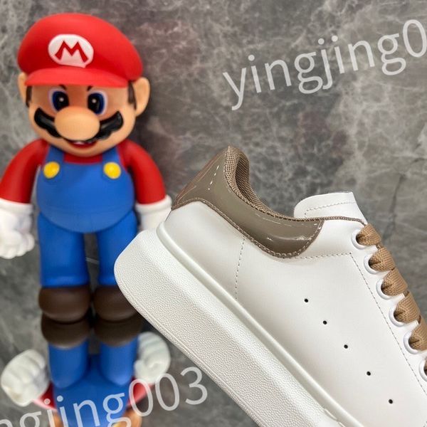 

new luxury men's ladies casual shoes fashion leather colorblock flat street couple sneakers outdoor running shoes 39-46 sizes, Black