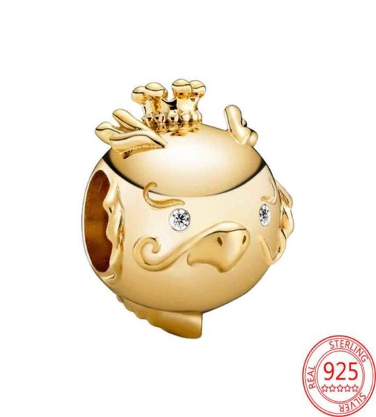 

new luxurious 925 sterling silver charm shiny golden dragon pendant beads fit pandora bracelet bangles for women jewelry gift2061971, Black