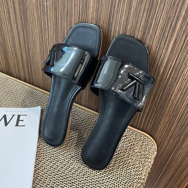 

designer luxury womens slippers inter wool slides fur fluffy furry warm letters sandals comfortable fuzzy girl flip flop slipper, Black