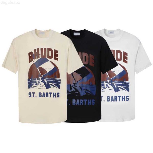 

men's t-shirts t shirts rhude casual alphabet print  loose high street ins short sleeve t-shirt, White;black