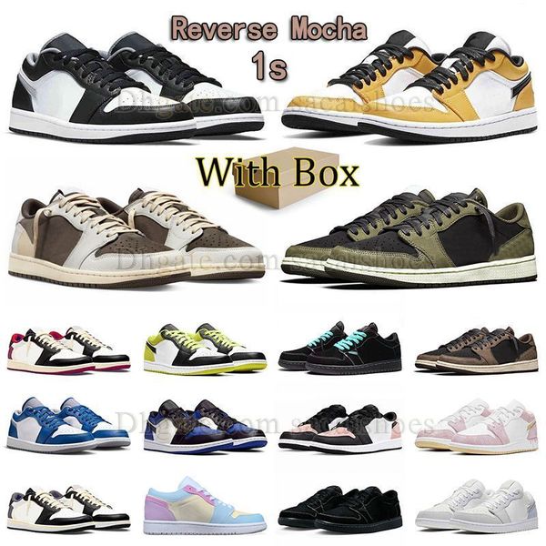 

with box dhgate retro basketball shoes jumpman 1 low reverse mocha 1s black white grey laser orange black dark mocha men women sneakers blac