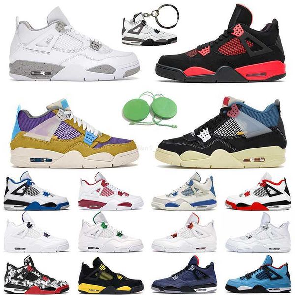 

mens basketball shoes 4s 4 neon fire red starfish white cement desert moss cool grey women men trainer sports sneakers