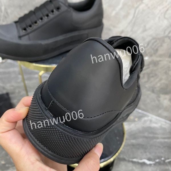 

mens quality designer sneaker lace up genuine leather sneakers fashion womens casual designer sneaker, Black
