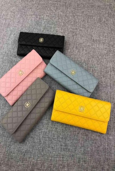 

2020 the style fashion and simple genuine cow leather women money long clips1847094, Black