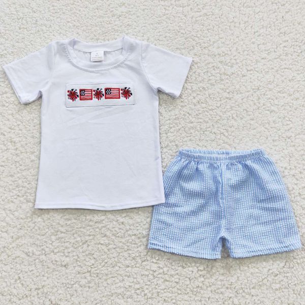 

july 4th boys clothing short sleeve shorts sets national day baby boy clothes independence days boutique kids children outfits, White