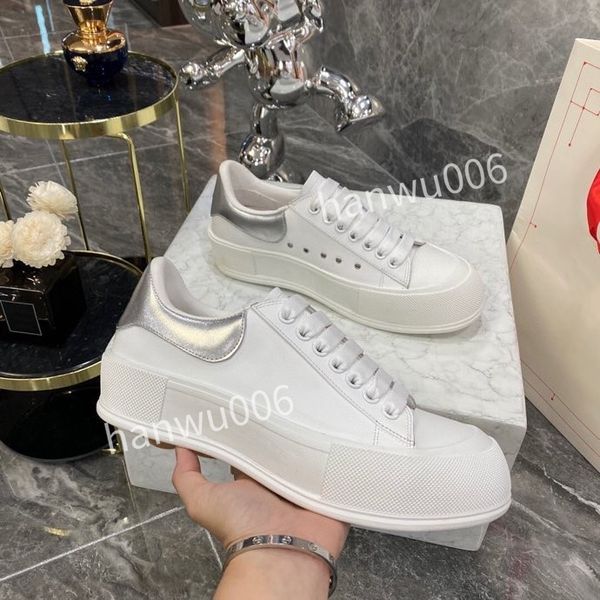 

2023new men quality designer sneaker lace up genuine leather sneakers fashion womens casual designer sneaker, Black