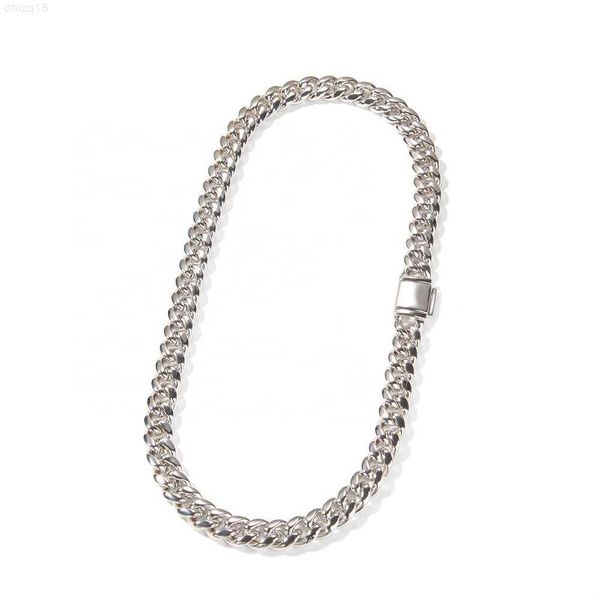 

n0008 silver men cuban chain smooth hip hop necklaces
