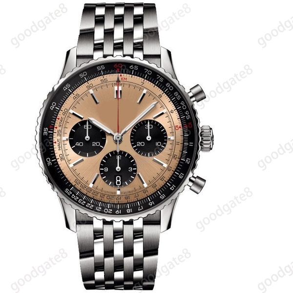 

mens designer watch 50mm luxury matches navitimer b01 fashion chronograph reloj sapphire multi dial perfect deasiner watch leather strap xb0, Slivery;brown