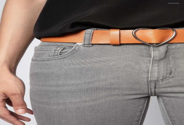 

belts 2022 women39s waistband heart simple ladies belt0129717574, Black;brown